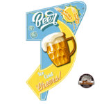 plaque découpée embossée beer cheers