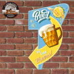 plaque vintage flèche bar à bière en relief
