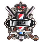 plaque tôle embossée enseigne barbershop
