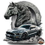 plaque tôle embossée ford mustang cheval
