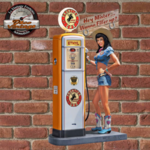 plaque vintage embossée pin-up frontier gas pompe à essence