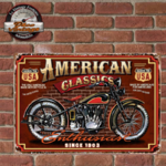 plaque tole moto american classics harley since 1903