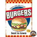 plaque déco fresh and delicious burgers best in town