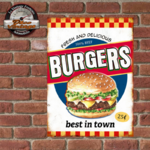 plaque tole best burgers in town 20x30
