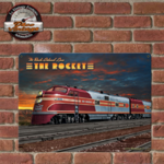 plaque tole train américain rocket streamliner 20x30