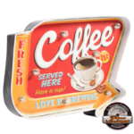 enseigne led vintage fresh coffee served here