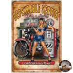 plaque déco vintage dependable service with a smile pin-up