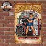 plaque tôle route 66 dependable service station 20x30