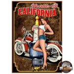 plaque tole pin-up woodies of california 20x30