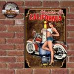 plaque tôle pin-up woodies of california 20x30