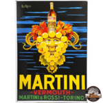 plaque émaillée martini vermouth martini & rossi torino 50x70