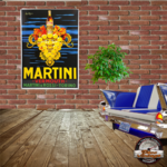 plaque émaillée apéritif martini vermouth rosso