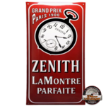 plaque émaillée zenith la montre parfaite paris 1900