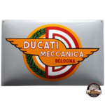 plaque émaillée logo ducati motos bologne 60x40cm