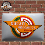 plaque vintage ducati moto émaillée