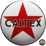 plaque émaillée logo caltex ronde 50cm