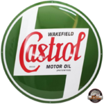 plaque émaillée logo castrol motor oil ronde 50cm