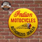 plaque vintage indian motorcycle dealer émaillée