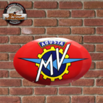 plaque ovale logo MV Agusta motos émaillée