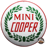 plaque émaillée logo Mini Cooper