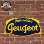 plaque logo peugeot automobiles vintage émaillée