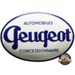 plaque émaillée Peugeot automobiles concessionnaire ovale