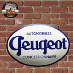 plaque logo peugeot automobiles concessionnaire émaillée