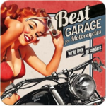 sous-bock vintage best garage liège et métal