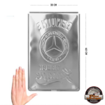 plaque métal embossée genuine mercedes trucks garage 30x40 cm