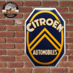 plaque logo citroen automobiles émaillée
