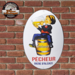 plaque émaillée bière du pêcheur fischer
