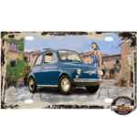 plaque tôle fiat 500 rétro