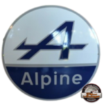 plaque émaillée logo alpine ronde 50cm