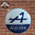 plaque émaillée ronde logo Alpine