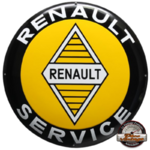 plaque émaillée Renault service ronde Ø 50cm