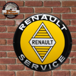 plaque émaillée Renault service ronde