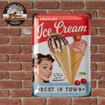 plaque métal vintage ice cream 20x30cm