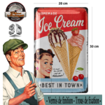 plaque vintage homemade ice cream 20x30
