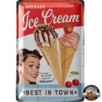 plaque déco vintage best ice cream in town 20x30cm
