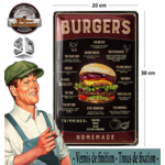 plaque vintage homemade burgers menues