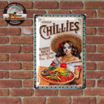plaque métal mexican chillies rétro 20x30cm