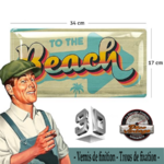 plaque métal to the beach en relief