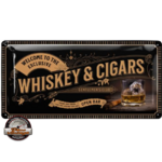 plaque 34x17 whiskey & cigars en relief