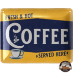 plaque déco vintage hot coffee 15x20cm