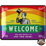 plaque lgbt welcome 15x20cm