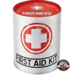 tirelire first aid rétro