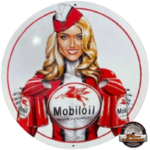 plaque émaillée mobiloil racing