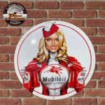 plaque mobiloil émaillée