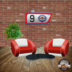 portière déco murale porsche 911 martini international club