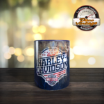 mug harley bleu logo